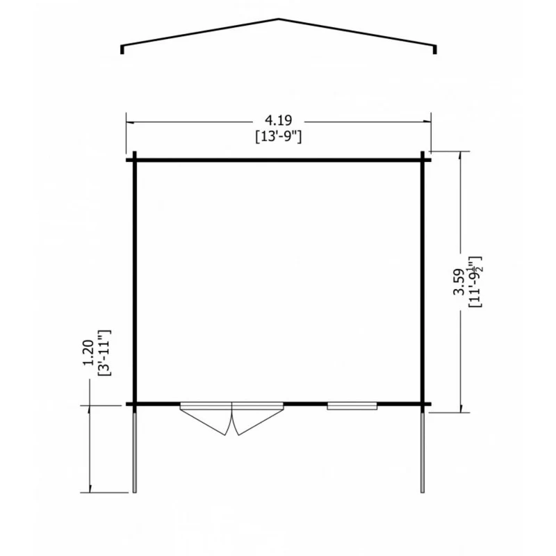 Shire Glenmore 13' 8" x 11' 9" Apex Log Cabin - Premium 28mm Cladding Tongue & Groove - Image 7