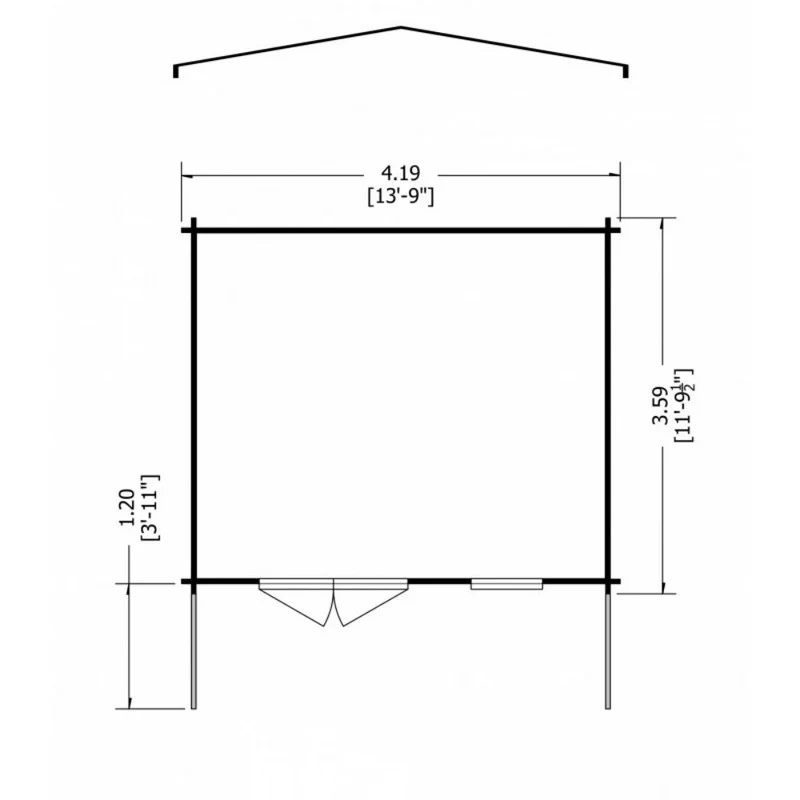 Shire Glenmore 13' 8" x 11' 9" Apex Log Cabin - Premium 70mm Cladding Tongue & Groove - Image 7