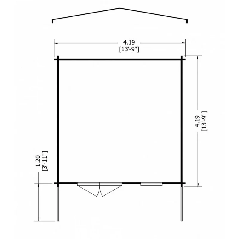 Shire Glenmore 13' 8" x 13' 8" Apex Log Cabin - Premium 28mm Cladding Tongue & Groove - Image 7