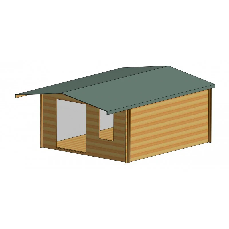 Shire Glenmore 13' 8" x 15' 8" Apex Log Cabin - Premium 44mm Cladding Tongue & Groove - Image 7