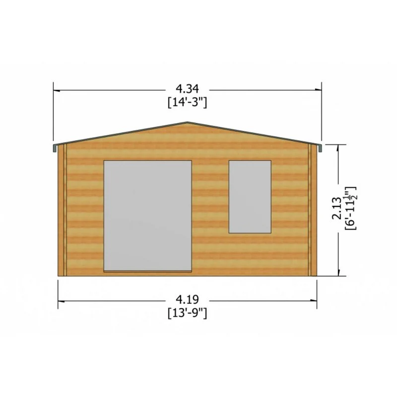 Shire Glenmore 13' 8" x 7' 10" Apex Log Cabin - Premium 28mm Cladding Tongue & Groove - Image 8