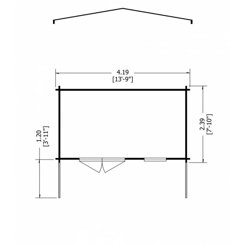 Shire Glenmore 13' 8" x 7' 10" Apex Log Cabin - Premium 34mm Cladding Tongue & Groove - Image 7