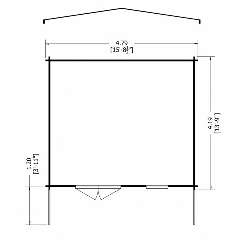 Shire Glenmore 15' 6" x 13' 8" Apex Log Cabin - Premium 44mm Cladding Tongue & Groove - Image 7
