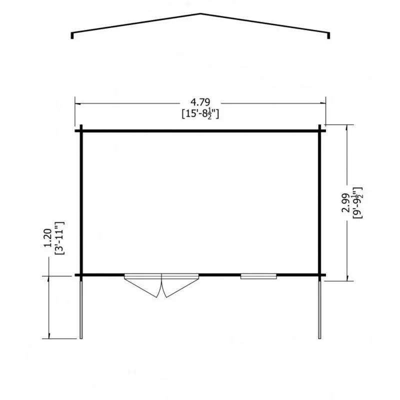 Shire Glenmore 15' 6" x 9' 9" Apex Log Cabin - Premium 44mm Cladding Tongue & Groove - Image 7