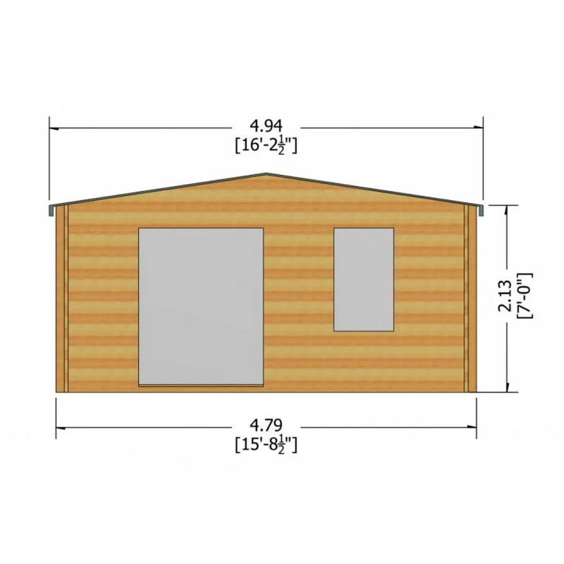 Shire Glenmore 15' 6" x 9' 9" Apex Log Cabin - Premium 70mm Cladding Tongue & Groove - Image 8