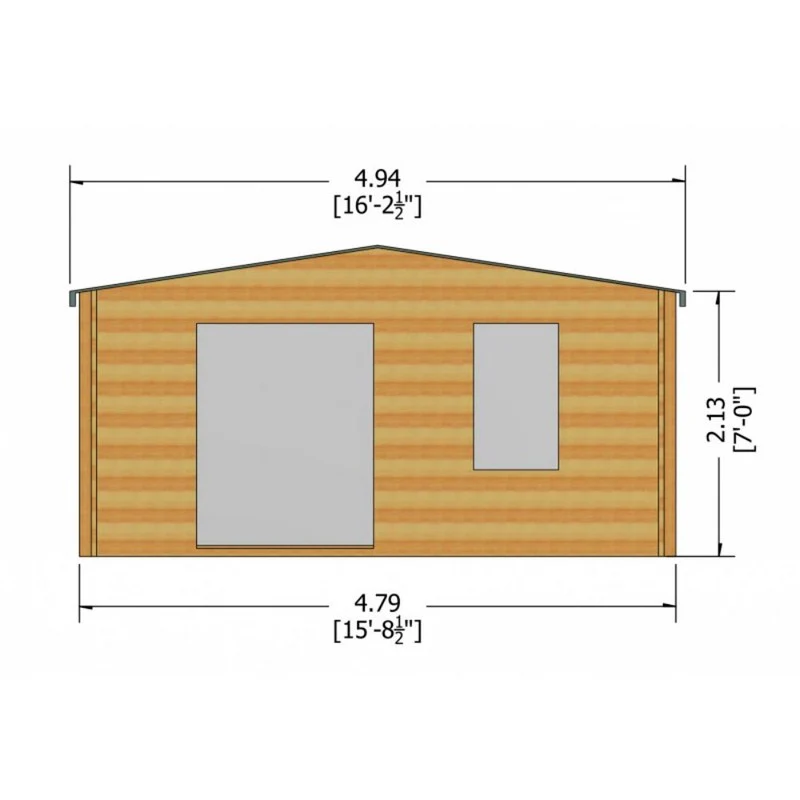 Shire Glenmore 15' 8" x 11' 9" Apex Log Cabin - Premium 28mm Cladding Tongue & Groove - Image 8