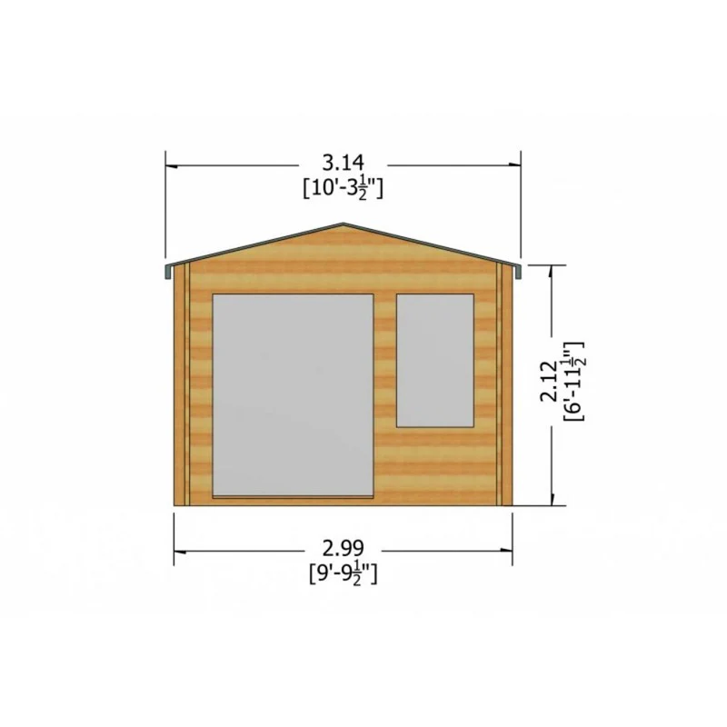 Shire Glenmore 9' 9" x 11' 9" Apex Log Cabin - Premium 28mm Cladding Tongue & Groove - Image 8
