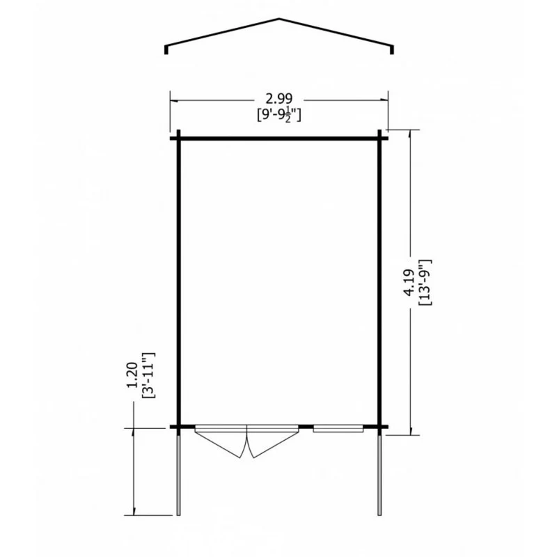 Shire Glenmore 9' 9" x 13' 8" Apex Log Cabin - Premium 70mm Cladding Tongue & Groove - Image 7