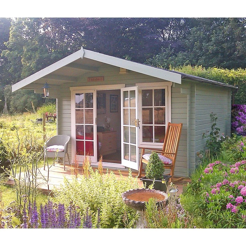 Shire Glenmore 9' 9" x 9' 9" Apex Log Cabin - Premium 28mm Cladding Tongue & Groove - Image 2