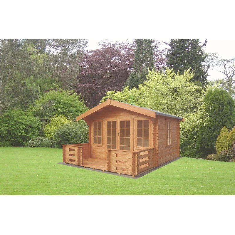 Shire Grizedale 13' 8" x 7' 10" Apex Log Cabin - Premium 28mm Cladding Tongue & Groove - Image 2