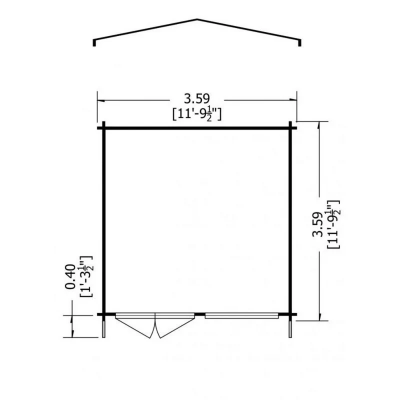 Shire Hale 11' 9" x 11' 9" Apex Log Cabin - Premium 34mm Cladding Tongue & Groove - Image 8
