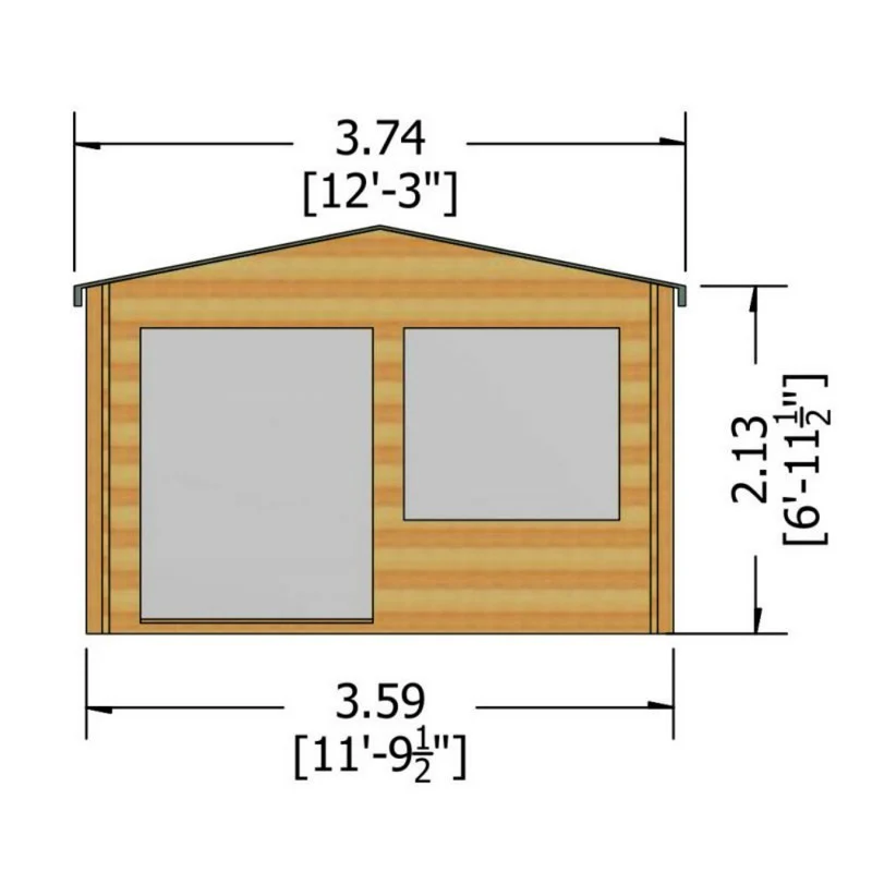 Shire Hale 12' x 12' Apex Log Cabin - Premium 28mm Cladding Tongue & Groove - Image 7