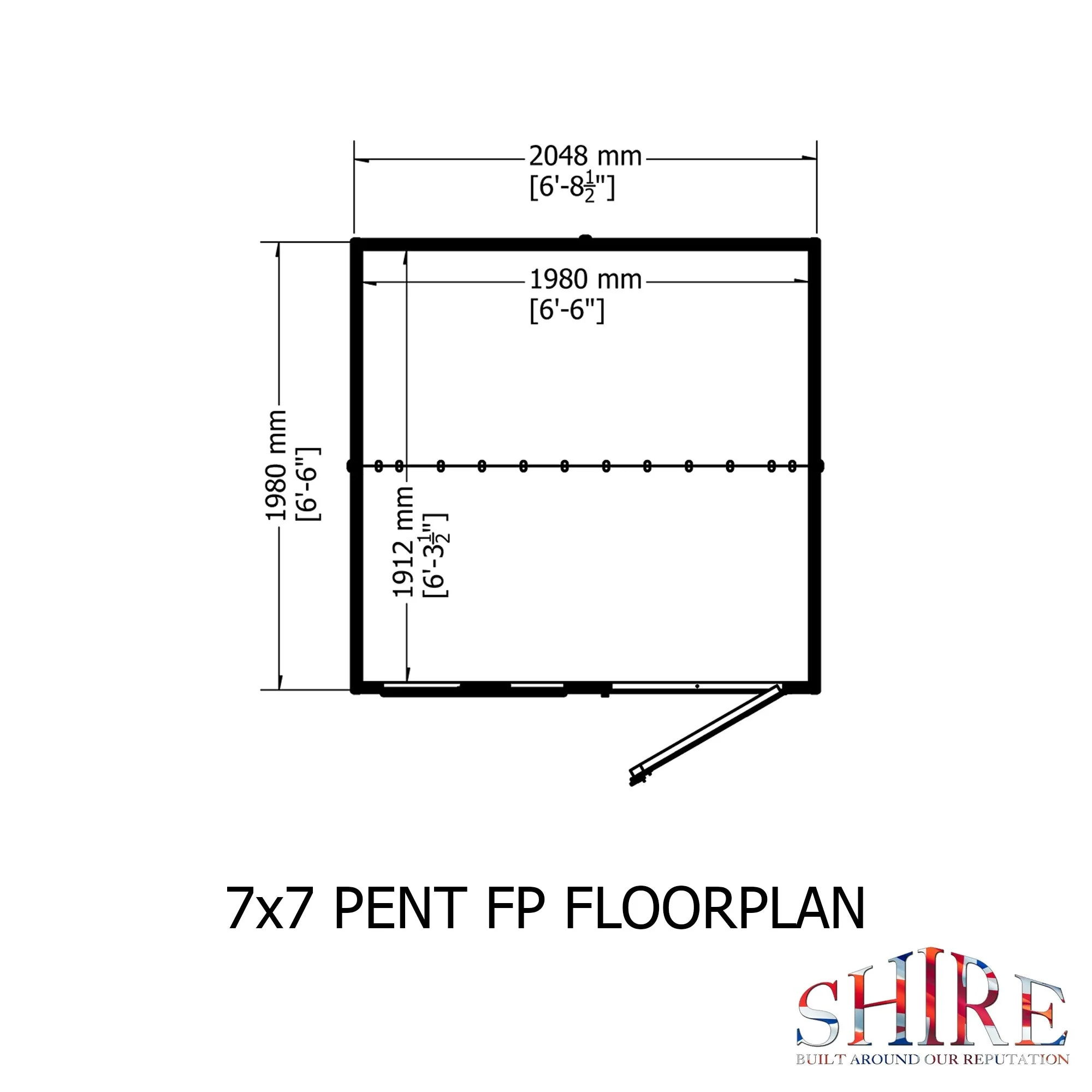 Hampshire 6' 3" x 6' 8" Pent Shed - Premium Dip Treated Shiplap - Image 3