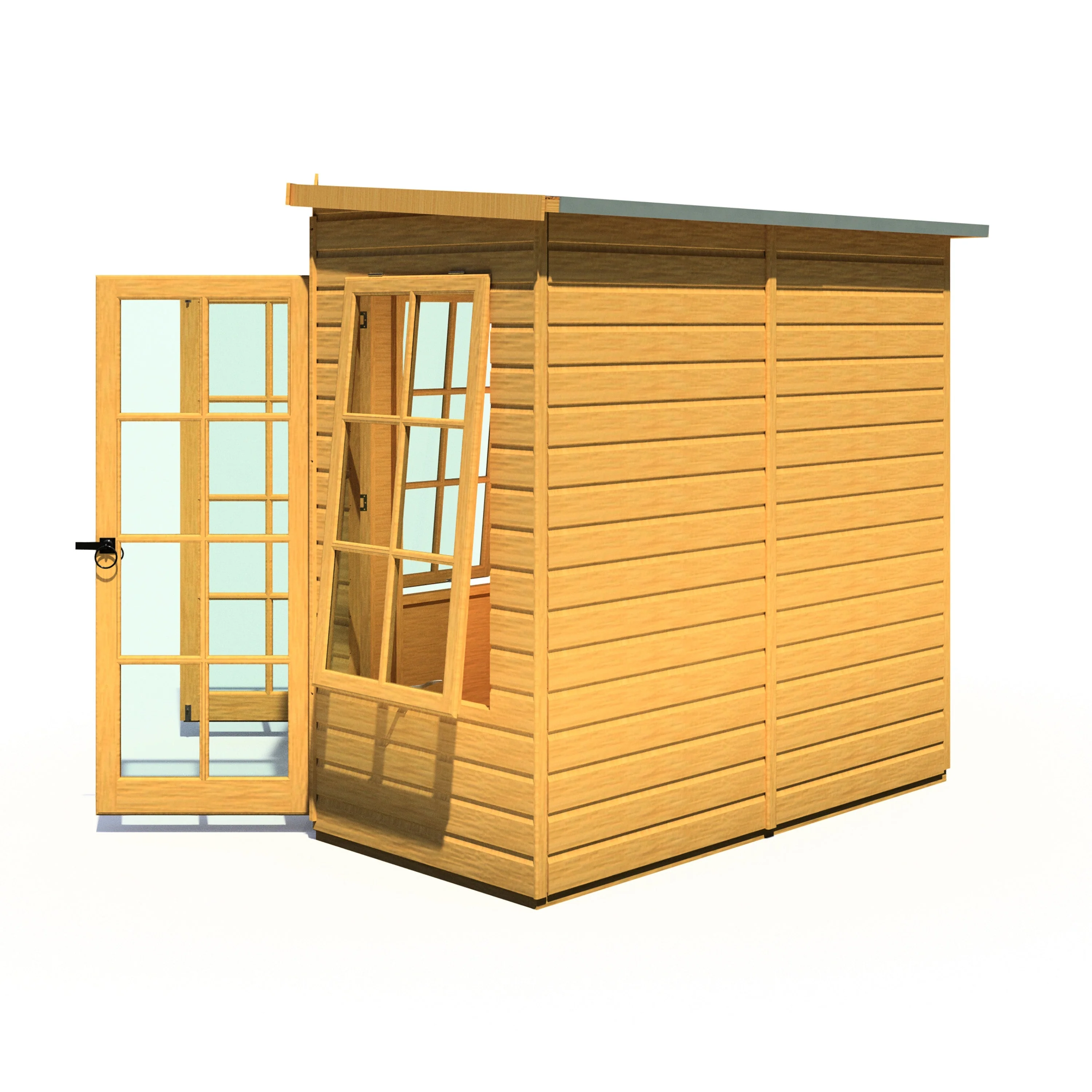 Hampton 6' 6" x 7' 4" Flat Summerhouse - Premium Dip Treated Shiplap - Image 8
