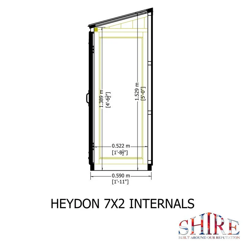 Shire Heydon 1' 8" x 6' 10" Pent Greenhouse - Classic Coated - Image 10