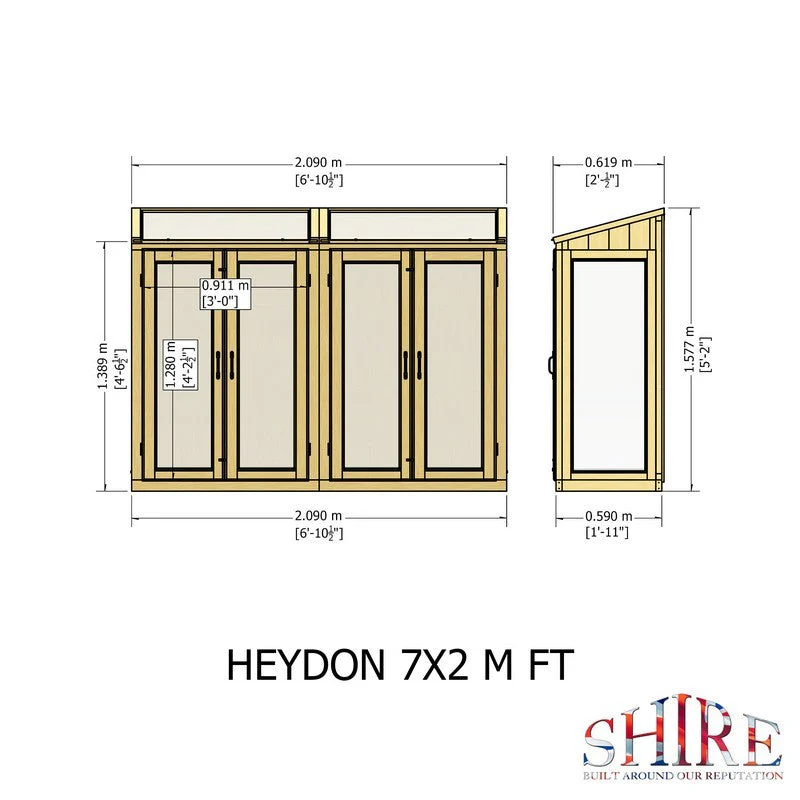 Shire Heydon 1' 8" x 6' 10" Pent Greenhouse - Classic Coated - Image 11