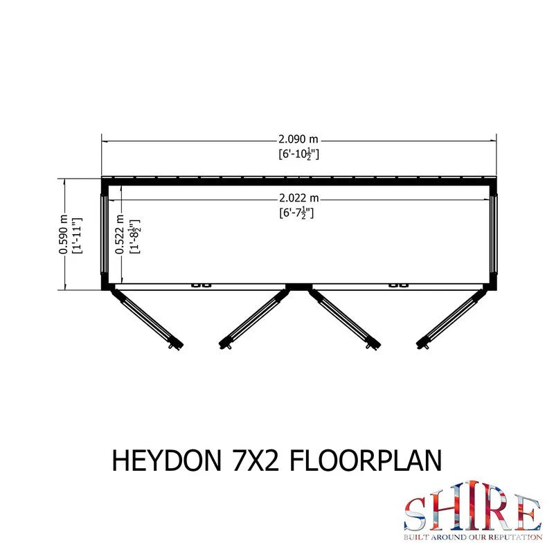 Shire Heydon 1' 8" x 6' 10" Pent Greenhouse - Classic Coated - Image 7