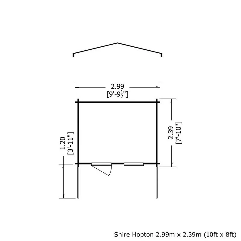 Shire Hopton 9' 9" x 7' 10" Apex Log Cabin - Premium 34mm Cladding Tongue & Groove - Image 2