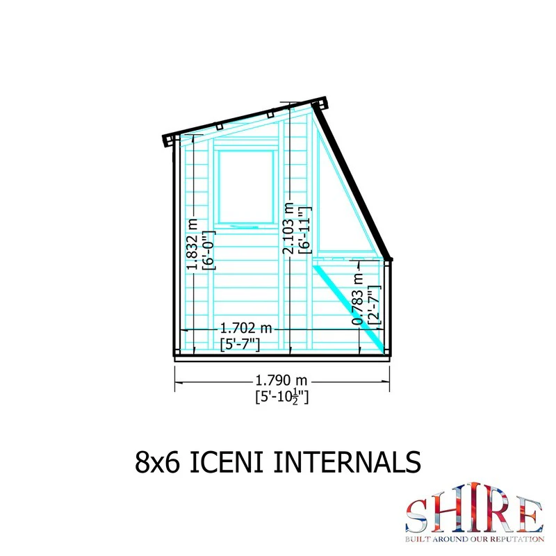 Shire Iceni 8' 3" x 6' 3" Pent Potting Shed - Premium Dip Treated Shiplap - Image 9
