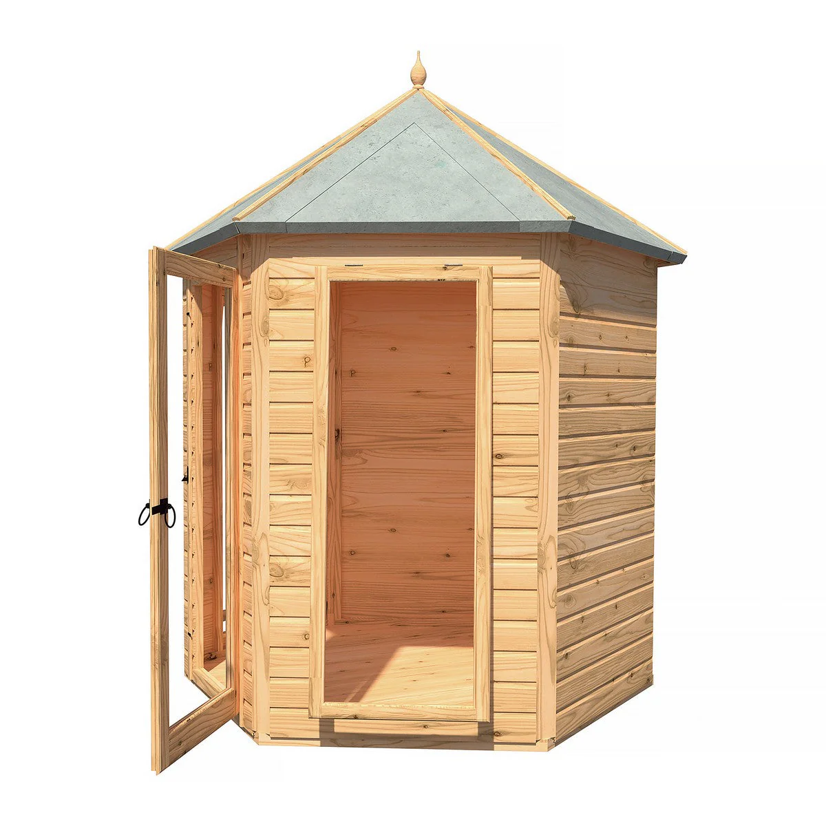Shire Kendall 6' 10" x 7' 10" Hexagonal Hip Summerhouse - Premium Dip Treated Tongue & Groove - Image 7