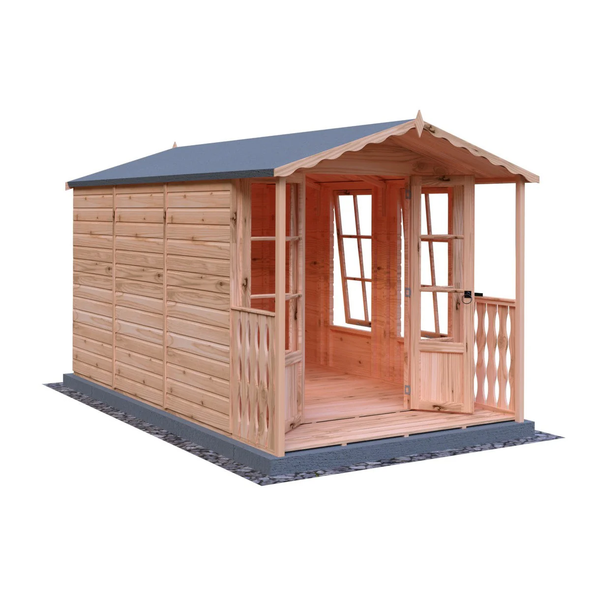Shire Kensington 11' 8" x 6' 8" Apex Summerhouse - Premium Dip Treated Shiplap - Image 5