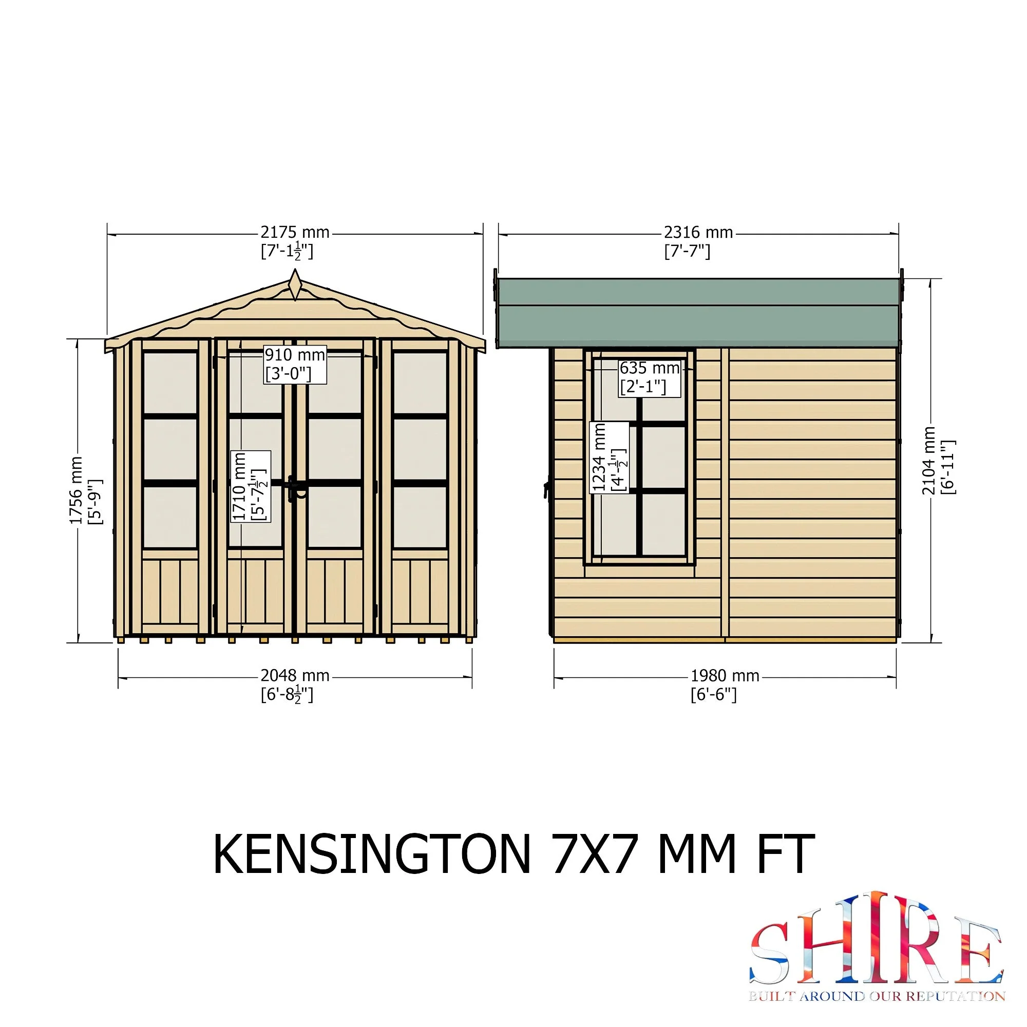 Kensington 6' 3" x 6' 8" Apex Summerhouse - Premium Dip Treated Shiplap - Image 4