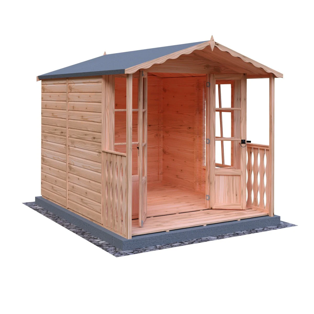 Shire Kensington 8' 5" x 6' 8" Apex Summerhouse - Premium Dip Treated Shiplap - Image 6
