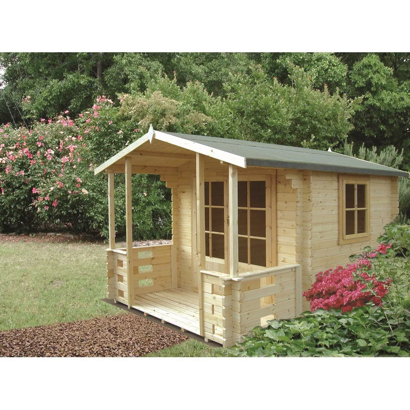 Shire Kesteven 9' 9" x 7' 10" Apex Log Cabin - Premium 44mm Cladding Tongue & Groove - Image 2