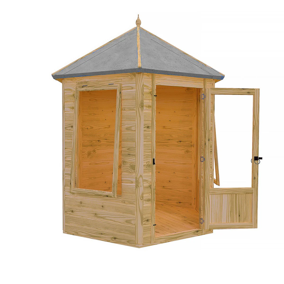 Shire Keswick 6' 10" x 7' 10" Hexagonal Hip Summerhouse - Premium Dip Treated Shiplap - Image 5