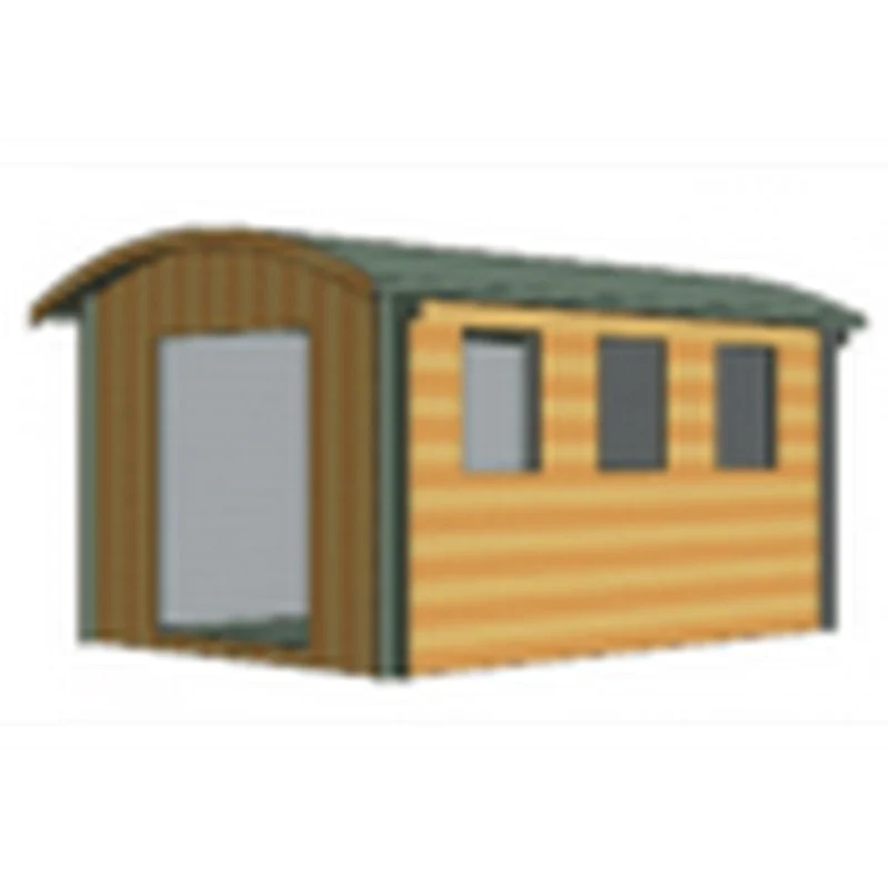 Shire Kilburn 9' 9" x 11' 9" Curved Log Cabin - Premium 44mm Cladding Tongue & Groove - Image 2
