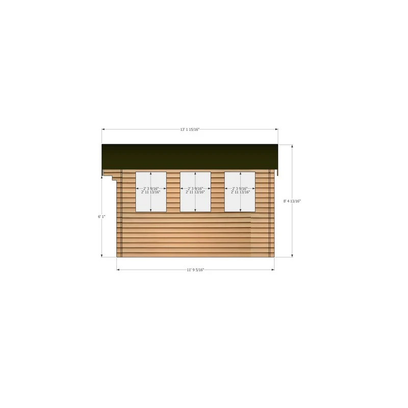 Shire Kilburn 9' 9" x 11' 9" Curved Log Cabin - Premium 44mm Cladding Tongue & Groove - Image 4