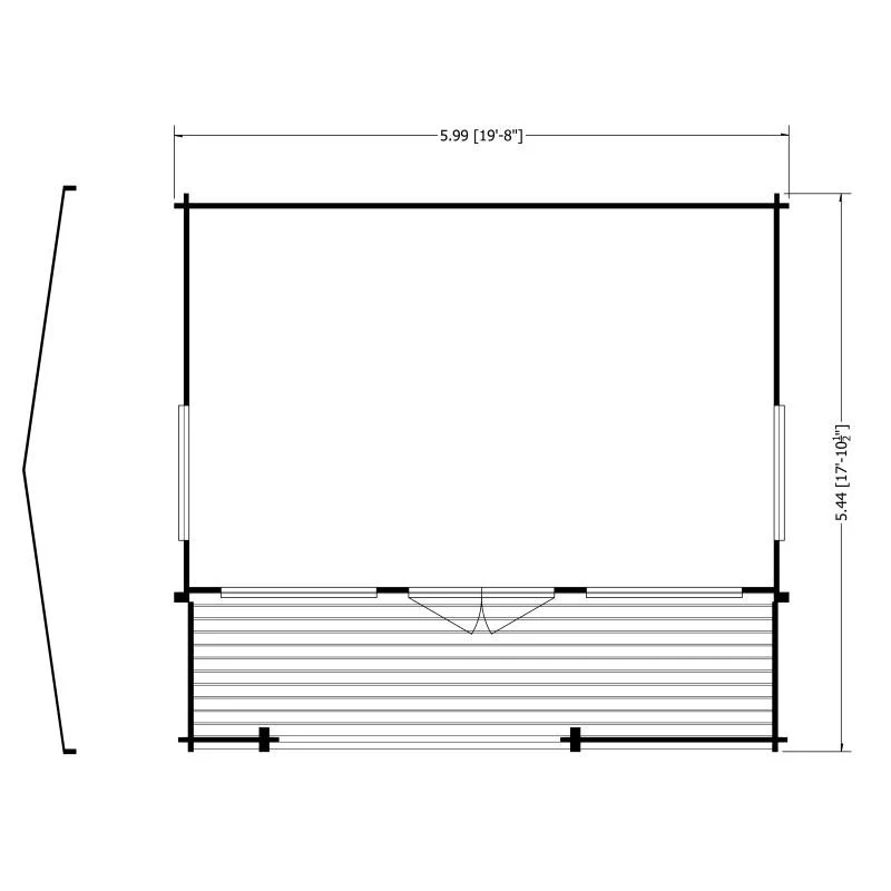 Shire Kingswood 17' 8" x 19' 4" Reverse Apex Log Cabin - Premium 70mm Cladding Tongue & Groove - Image 8