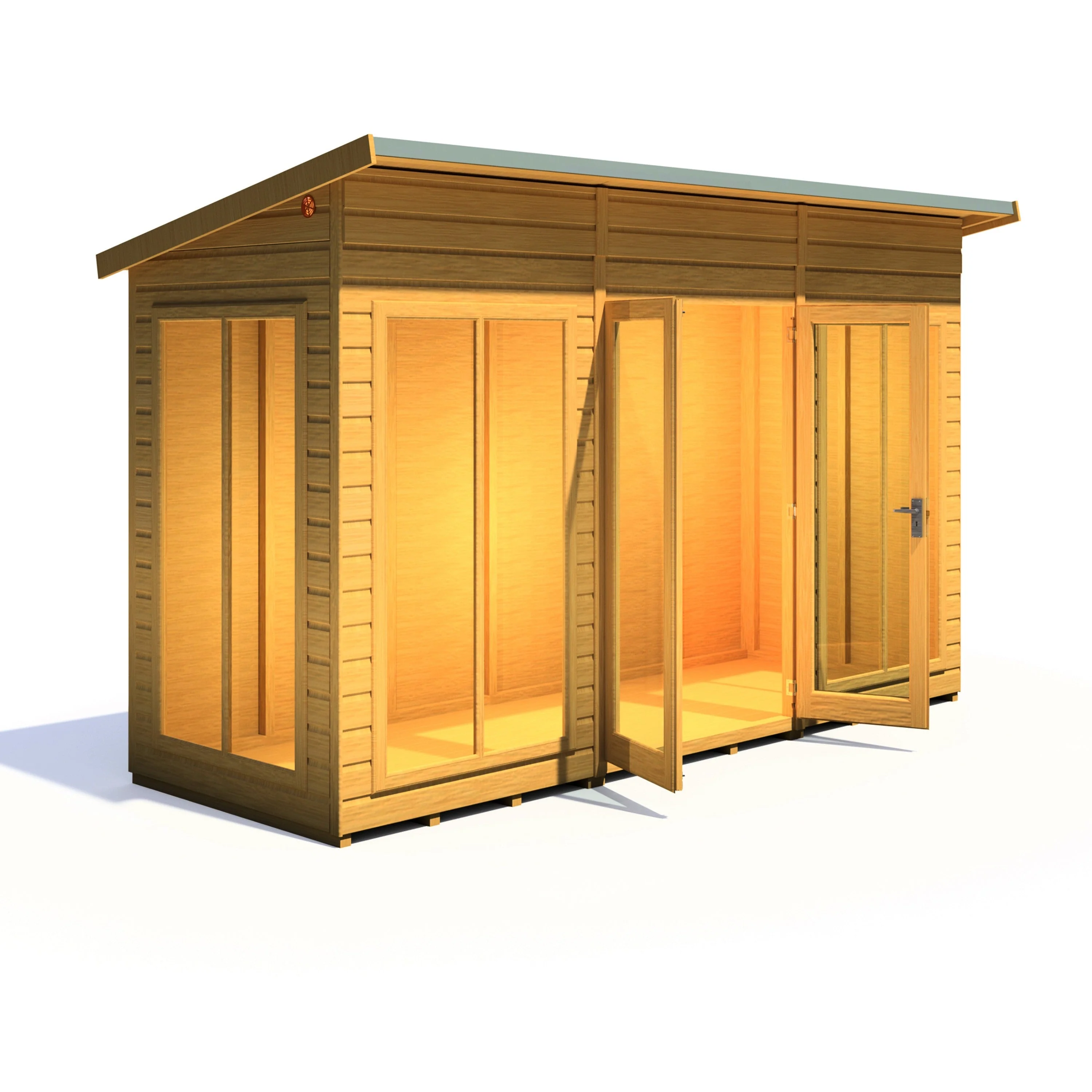 Shire Lela 3' 10" x 11' 8" Pent Summerhouse - Premium Dip Treated Shiplap - Image 2