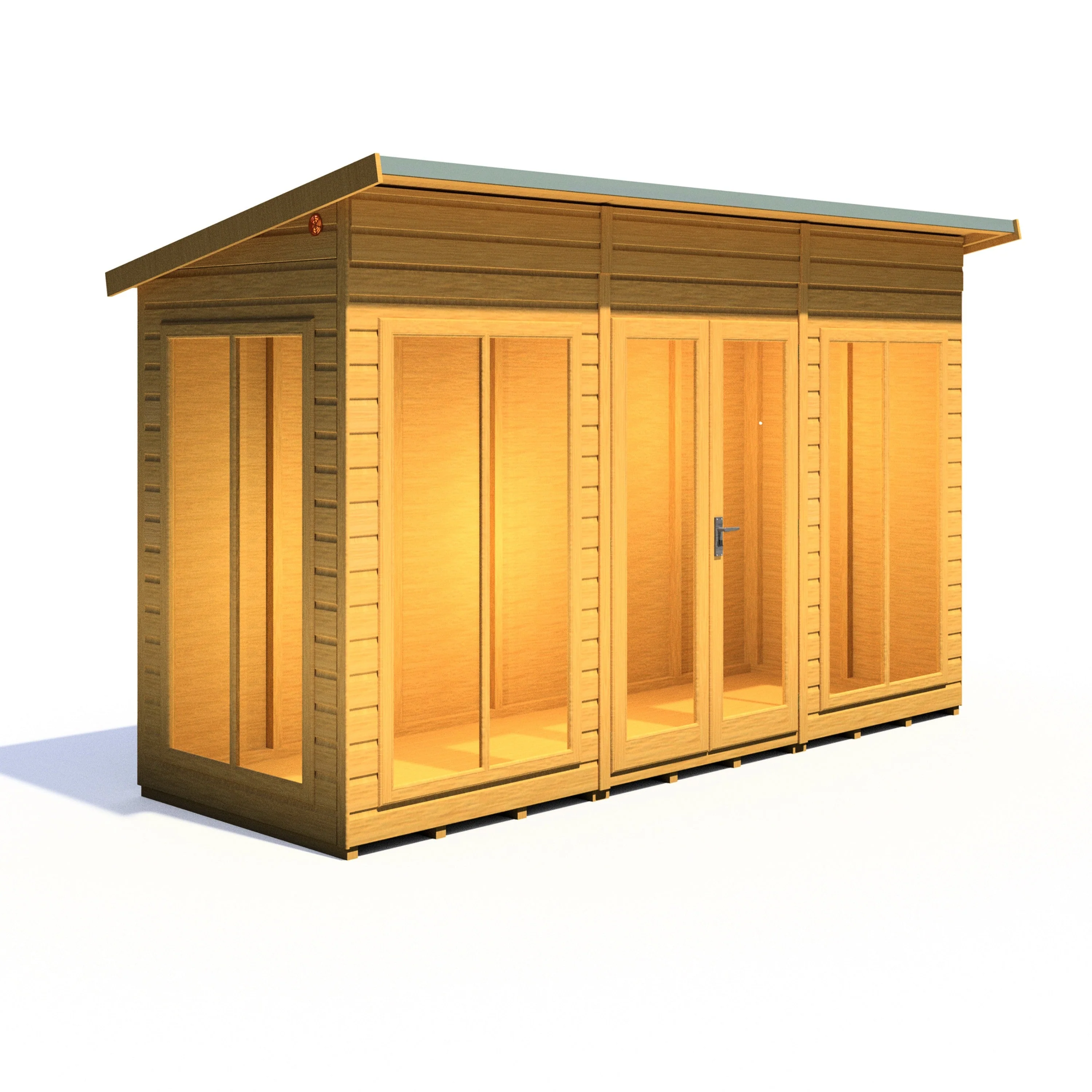 Shire Lela 3' 10" x 11' 8" Pent Summerhouse - Premium Dip Treated Shiplap - Image 5