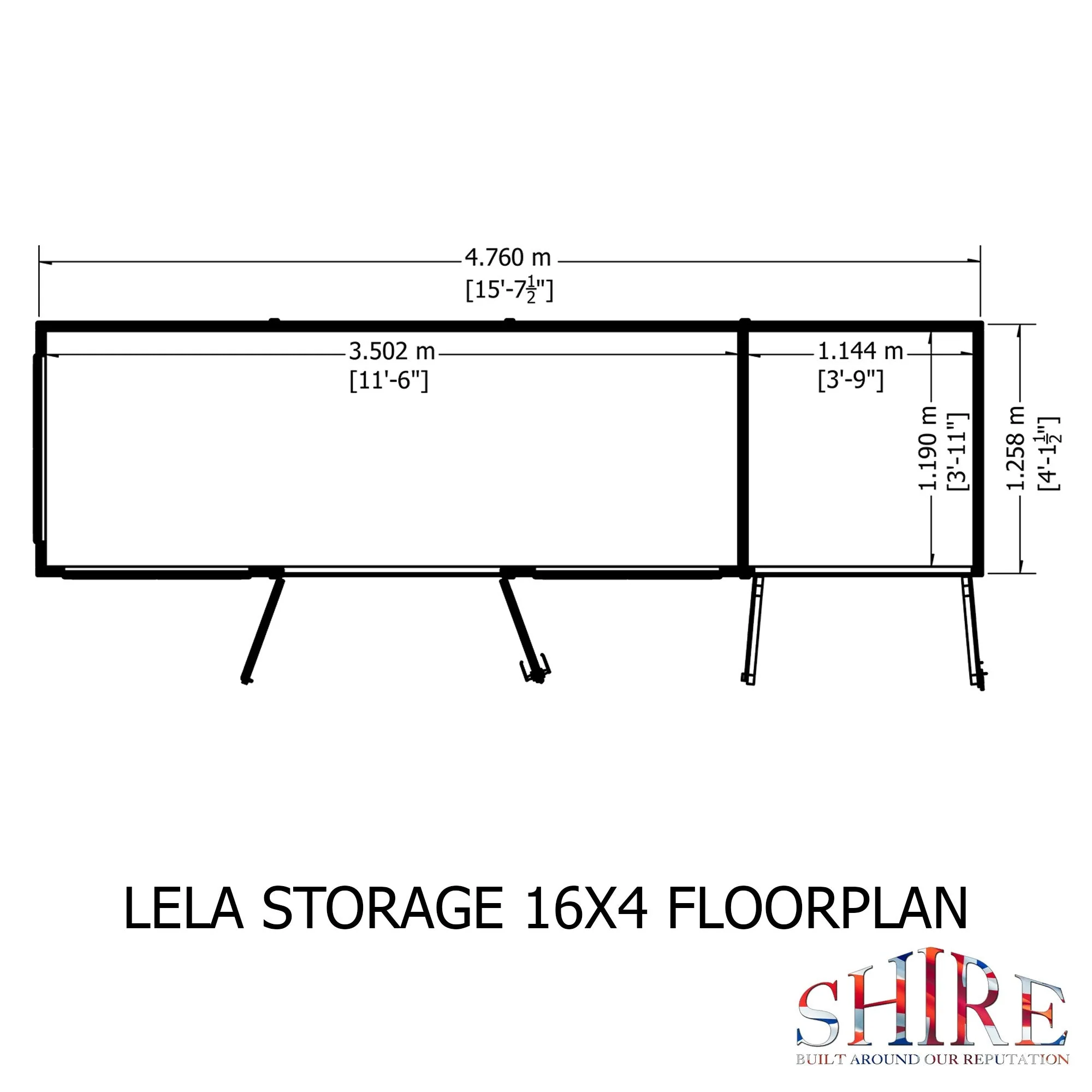 Shire Lela 3' 10" x 15' 7" Pent Summerhouse with Side Shed - Premium Dip Treated Shiplap - Image 3