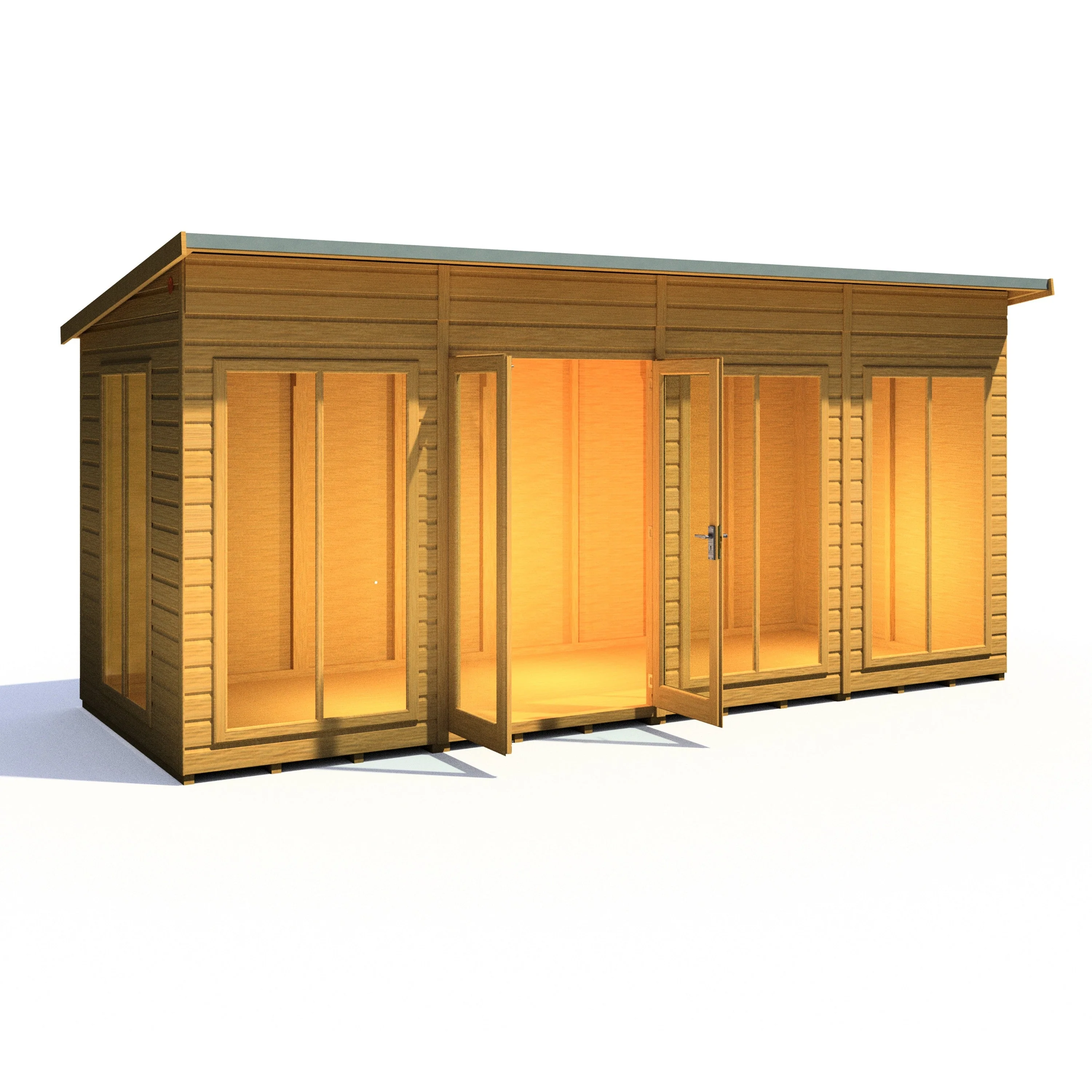 Shire Lela 5' 10" x 15' 7" Pent Summerhouse - Premium Dip Treated Shiplap - Image 2
