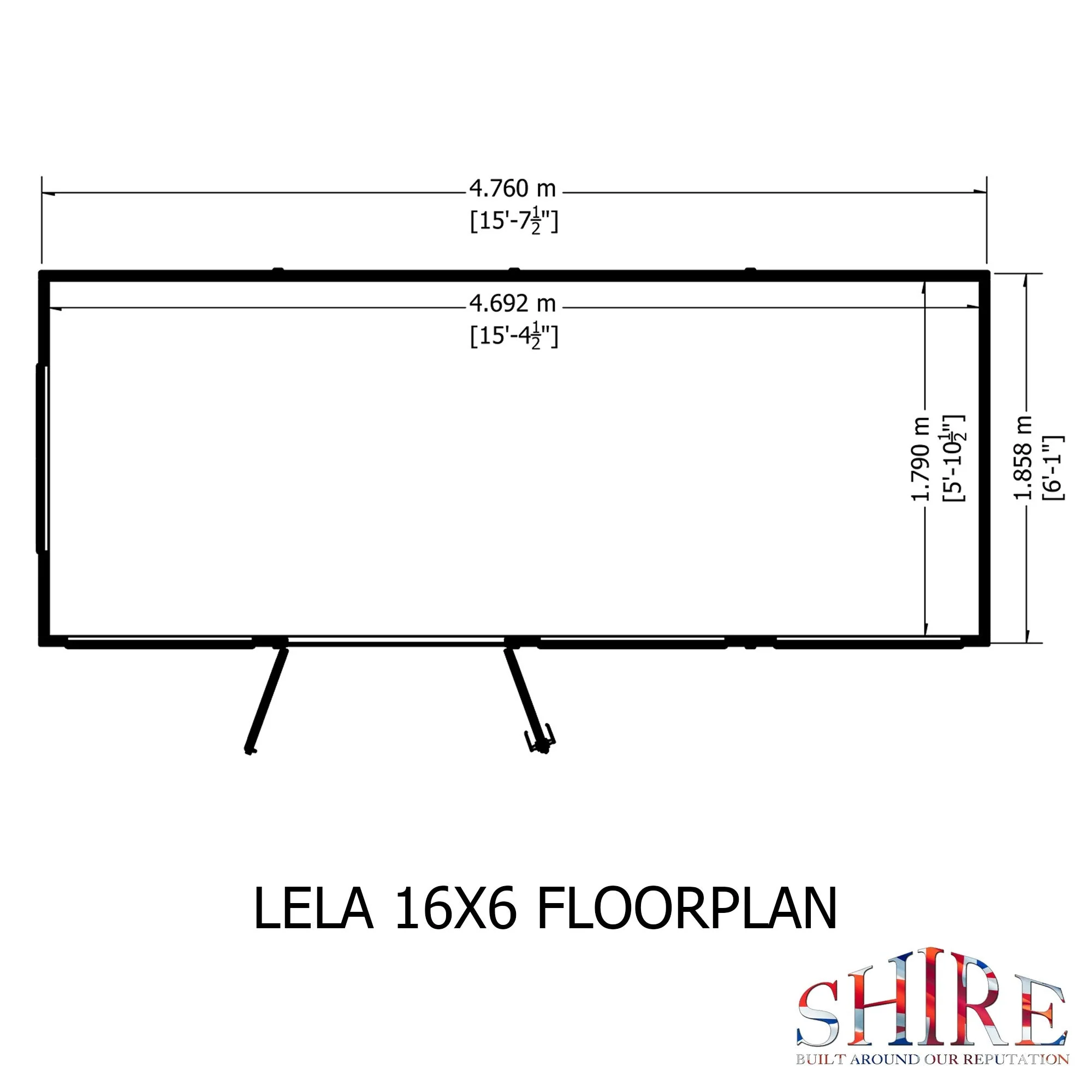 Shire Lela 5' 10" x 15' 7" Pent Summerhouse - Premium Dip Treated Shiplap - Image 3