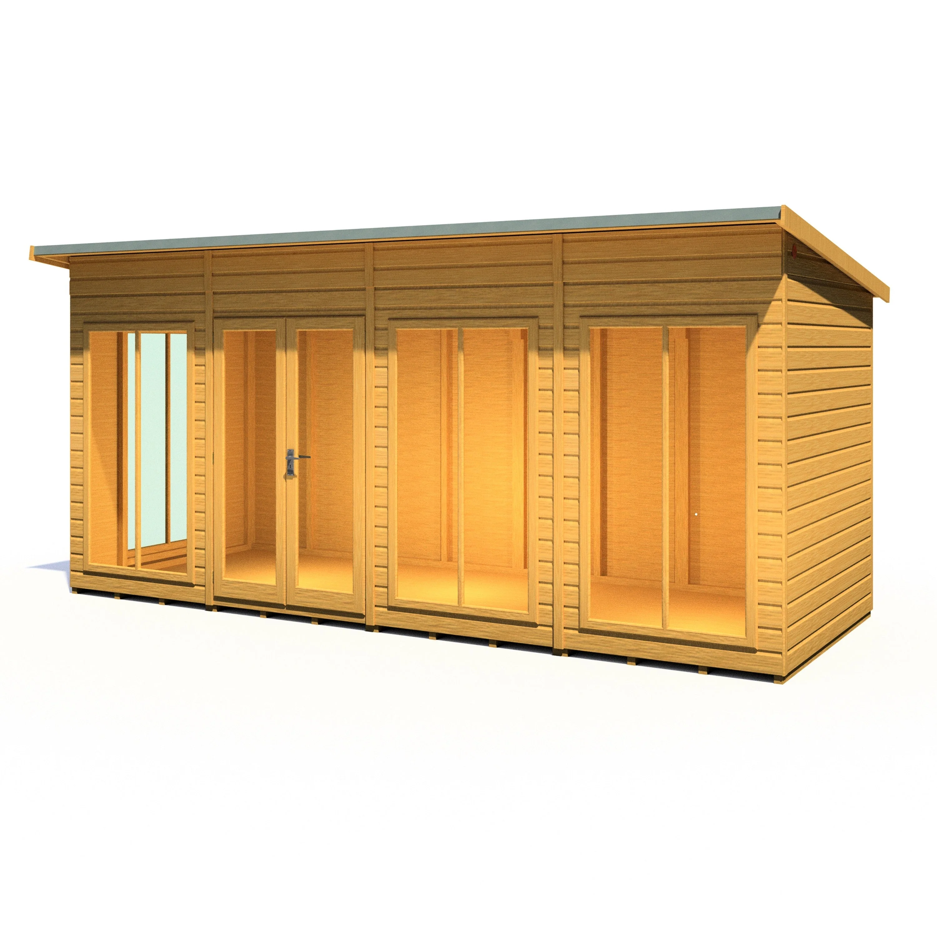 Shire Lela 5' 10" x 15' 7" Pent Summerhouse - Premium Dip Treated Shiplap - Image 5