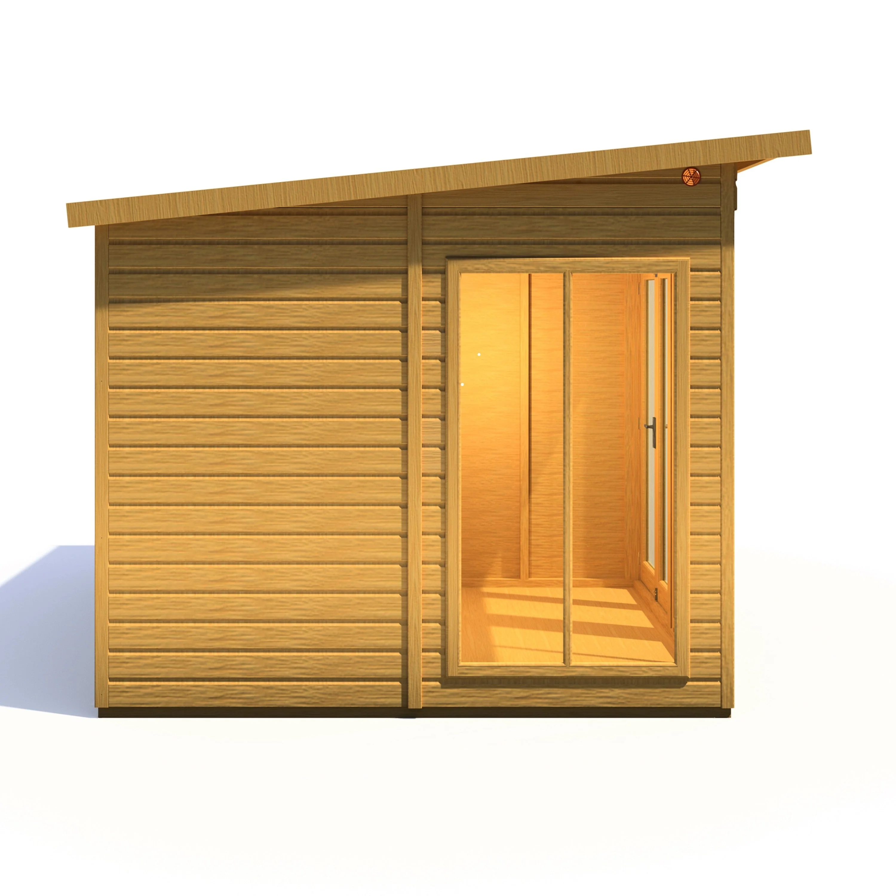 Shire Lela 7' 9" x 11' 8" Pent Summerhouse with Side Shed - Premium Dip Treated Shiplap - Image 8