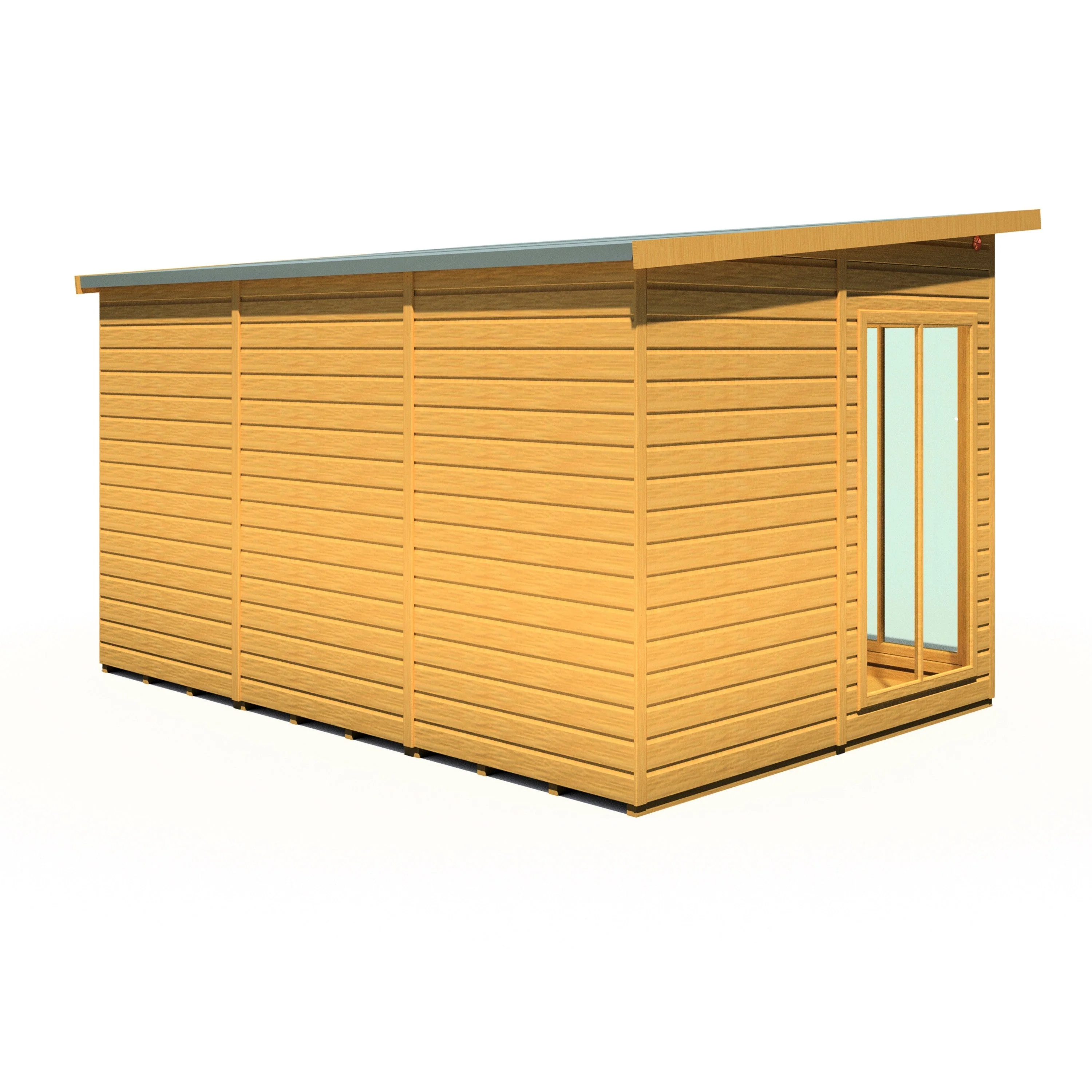 Shire Lela 7' 9" x 11' 8" Pent Summerhouse with Side Shed - Premium Dip Treated Shiplap - Image 9