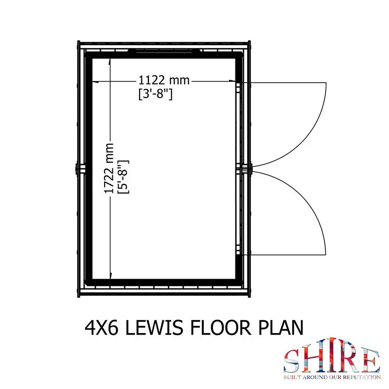 Shire Lewis 4' 4" x 6' 2" Apex Shed - Premium Pressure Treated Shiplap - Image 10