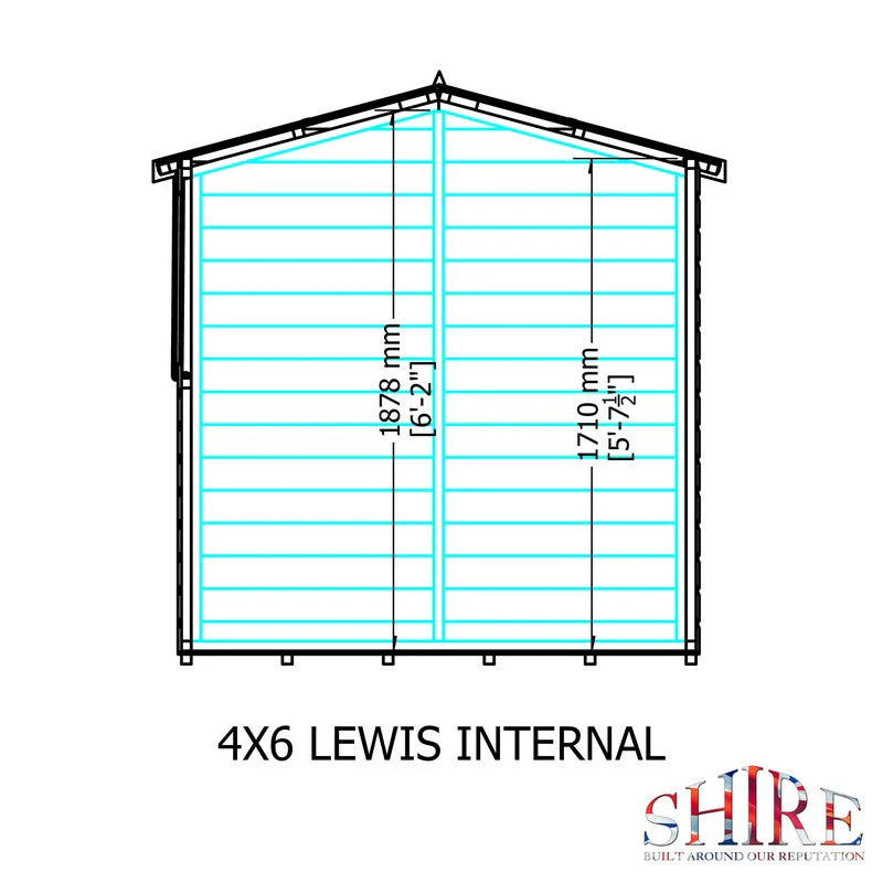 Shire Lewis 4' 4" x 6' 2" Apex Shed - Premium Pressure Treated Shiplap - Image 11