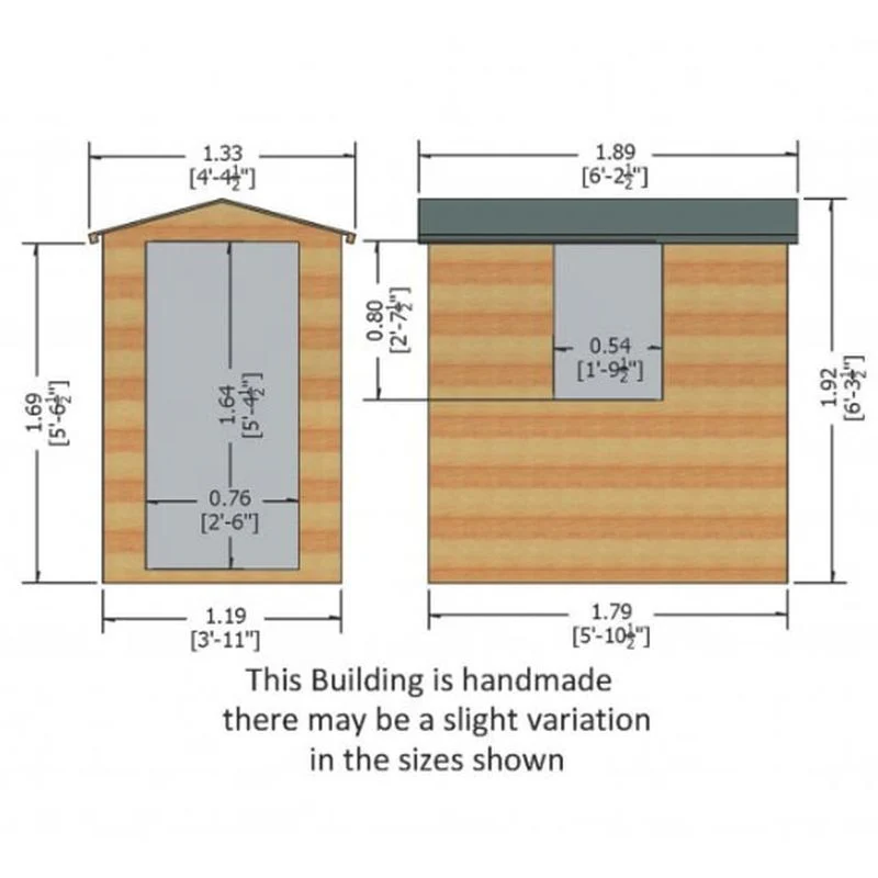 Shire Lewis 4' 4" x 6' 2" Apex Shed - Premium Pressure Treated Shiplap - Image 2