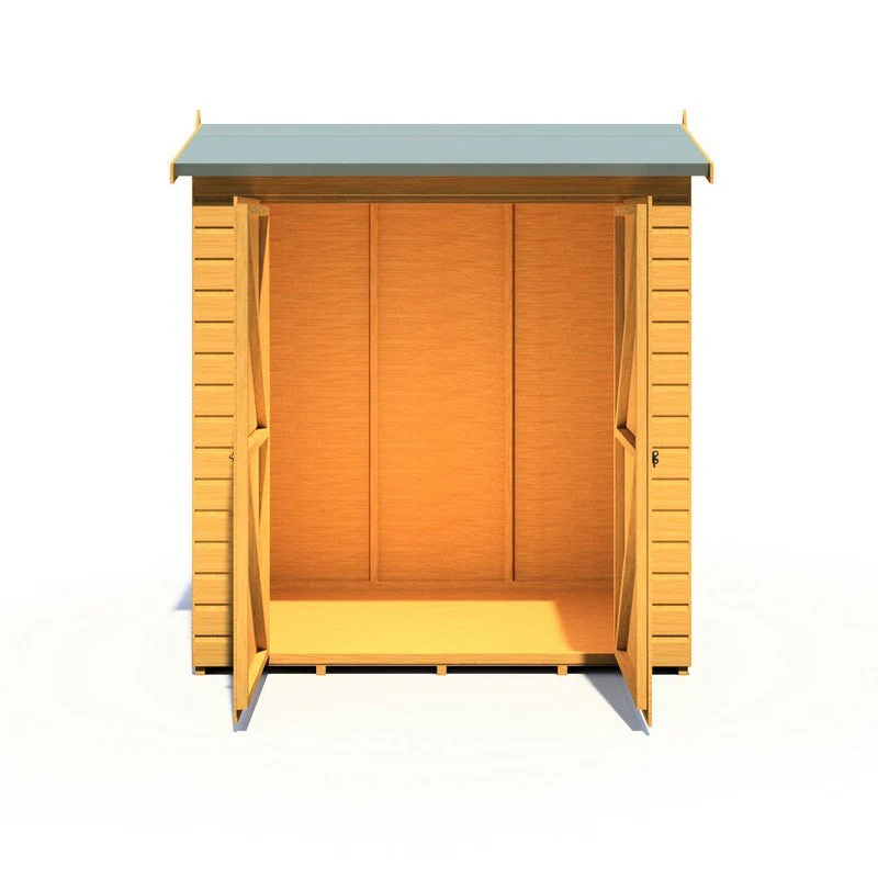 Shire Lewis 4' 5" x 6' 3" Reverse Apex Shed - Classic Coated Shiplap - Image 3