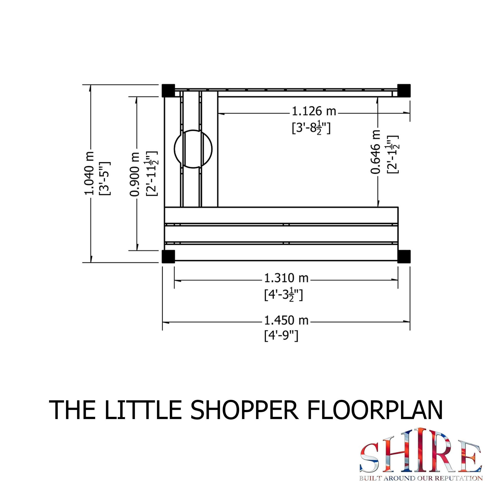 Shire Little Shopper 3' 4" x 4' 9" Pent Children's Playhouse - Classic Dip Treated Shiplap - Image 3