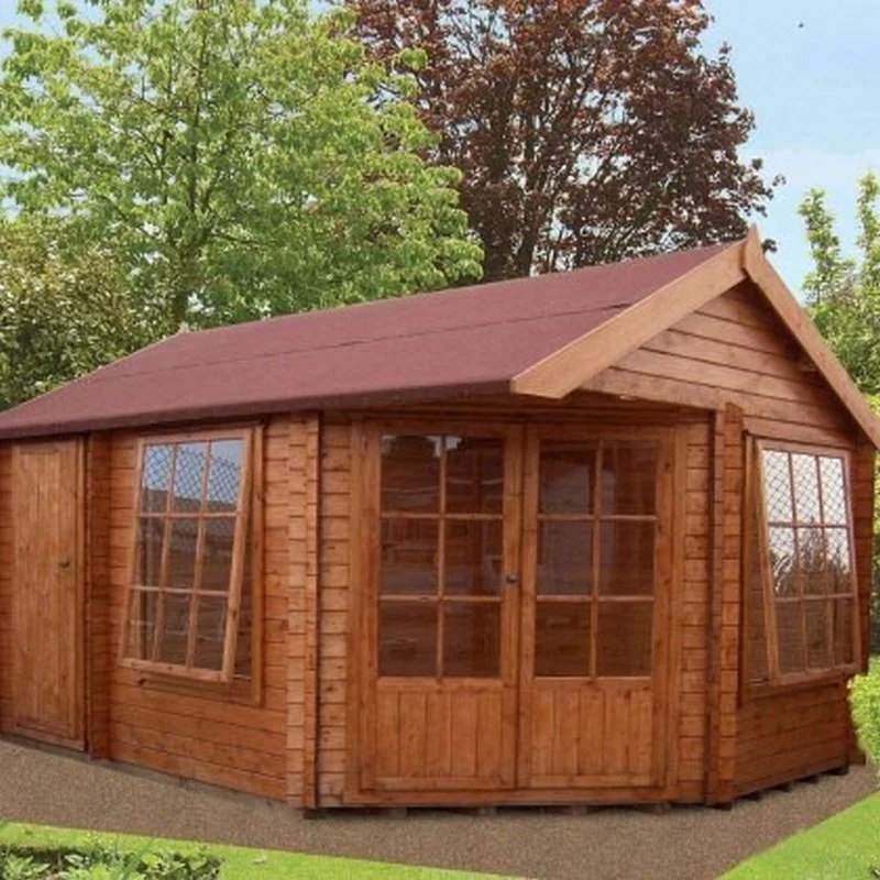 Shire Livia 9' 8" x 14' 2" Reverse Apex Log Cabin - Premium 28mm Cladding Tongue & Groove - Image 2