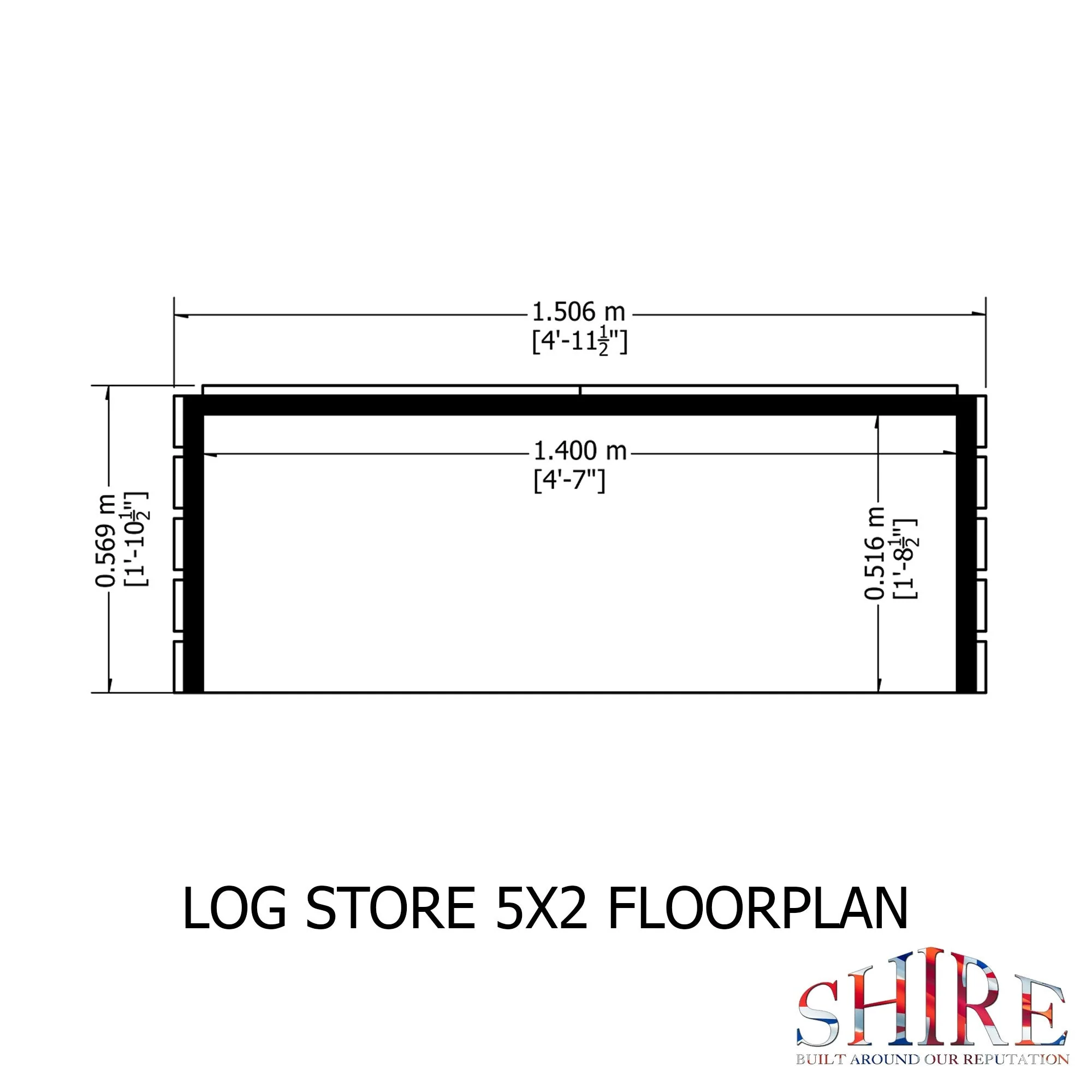 Shire Log Box 4' 11" x 2' Apex Log Store - Premium Dip Treated Shiplap - Image 3