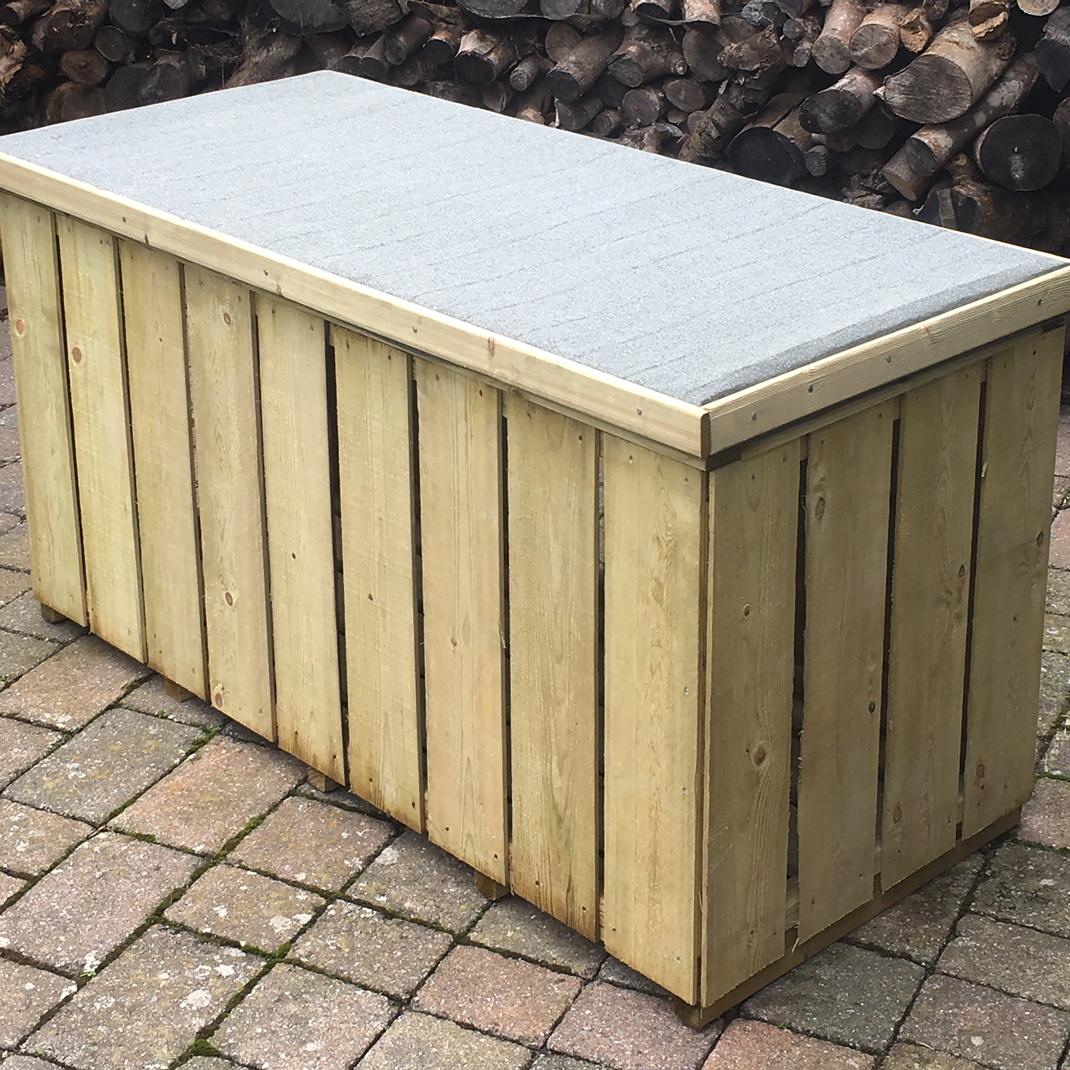 Shire Log Box 4' 3" x 2' Flat Log Store - Premium Pressure Treated Shiplap - Image 2