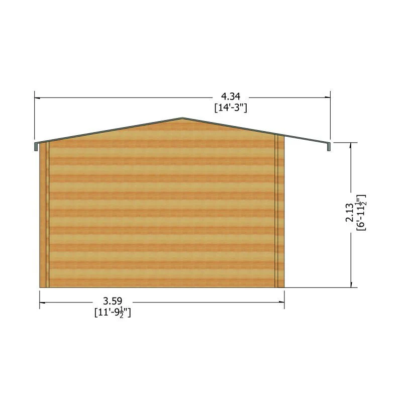 Shire Marlborough 11' 9" x 11' 9" Reverse Apex Log Cabin - Premium 70mm Cladding Tongue & Groove - Image 9