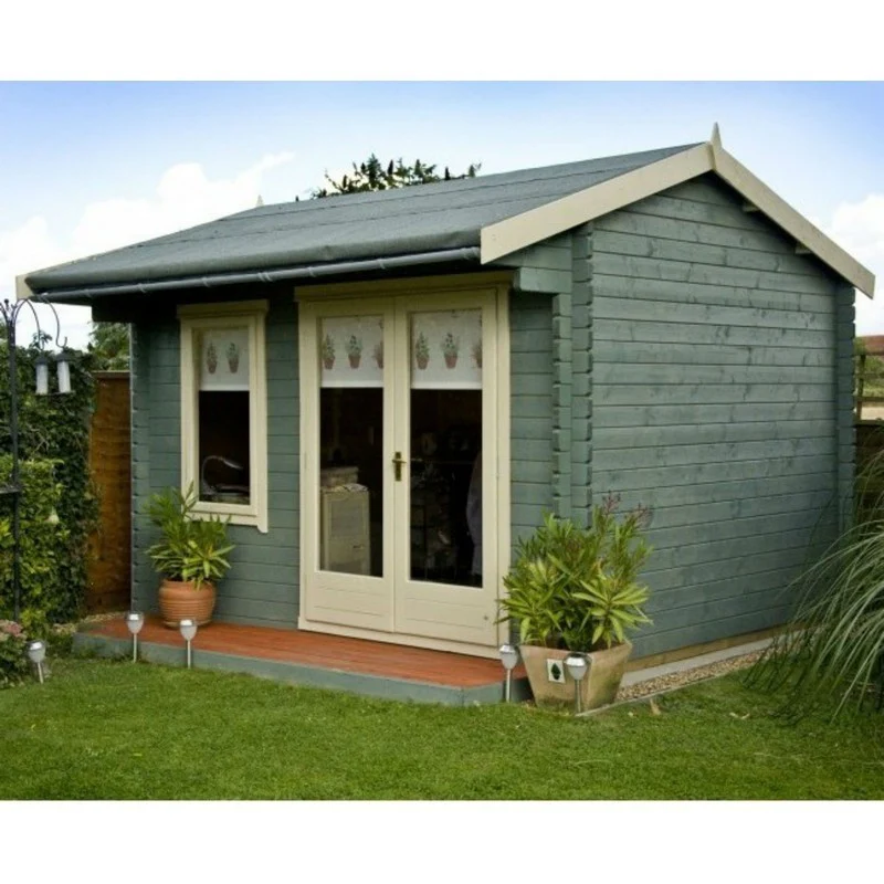 Shire Marlborough 11' 9" x 15' 8" Reverse Apex Log Cabin - Premium 28mm Cladding Tongue & Groove - Image 2